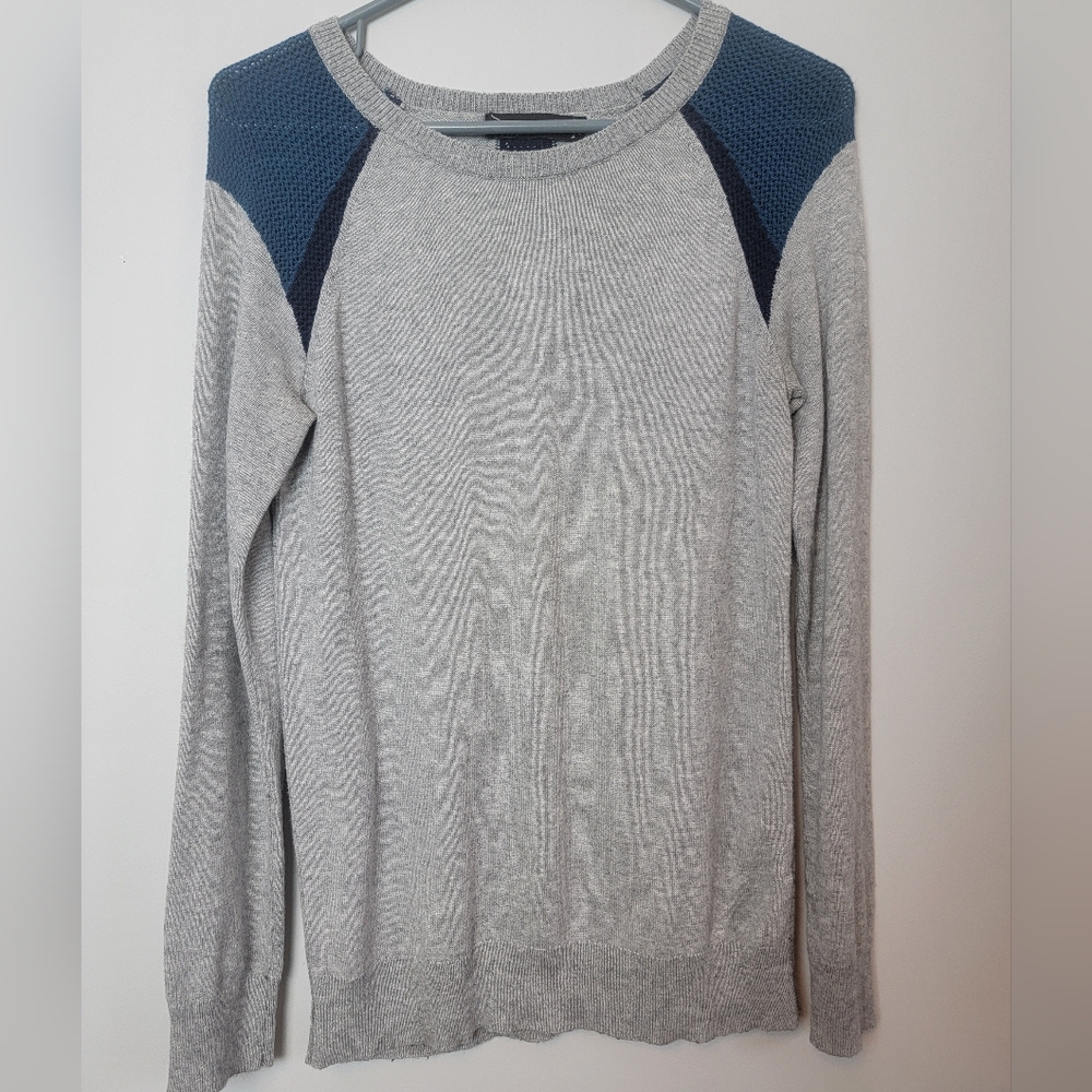 Grey And Blue Block Sweater